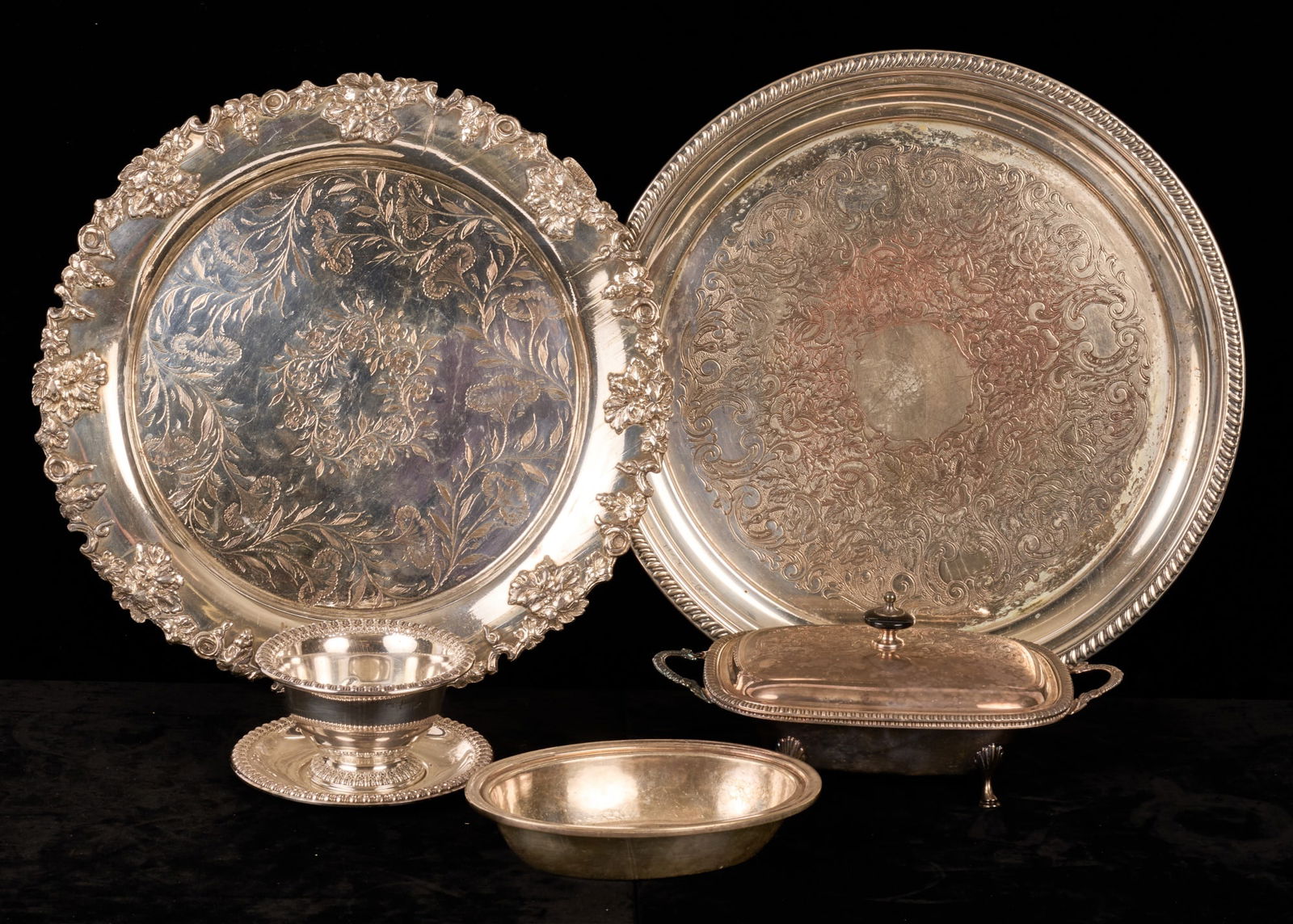 GROUPING of SILVER PLATE and SILVER SOLDERED WARES (1 of 7)