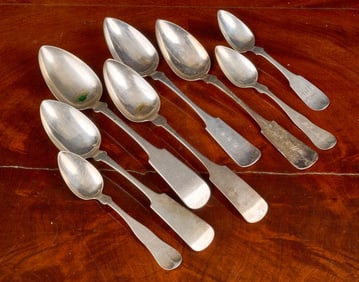 GROUPING of COIN SILVER SPOONS