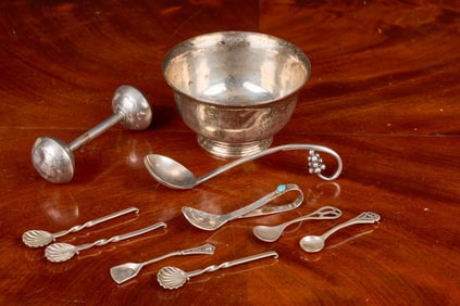 JENSEN LADLE, GEBELEIN BOWL and other STERLING