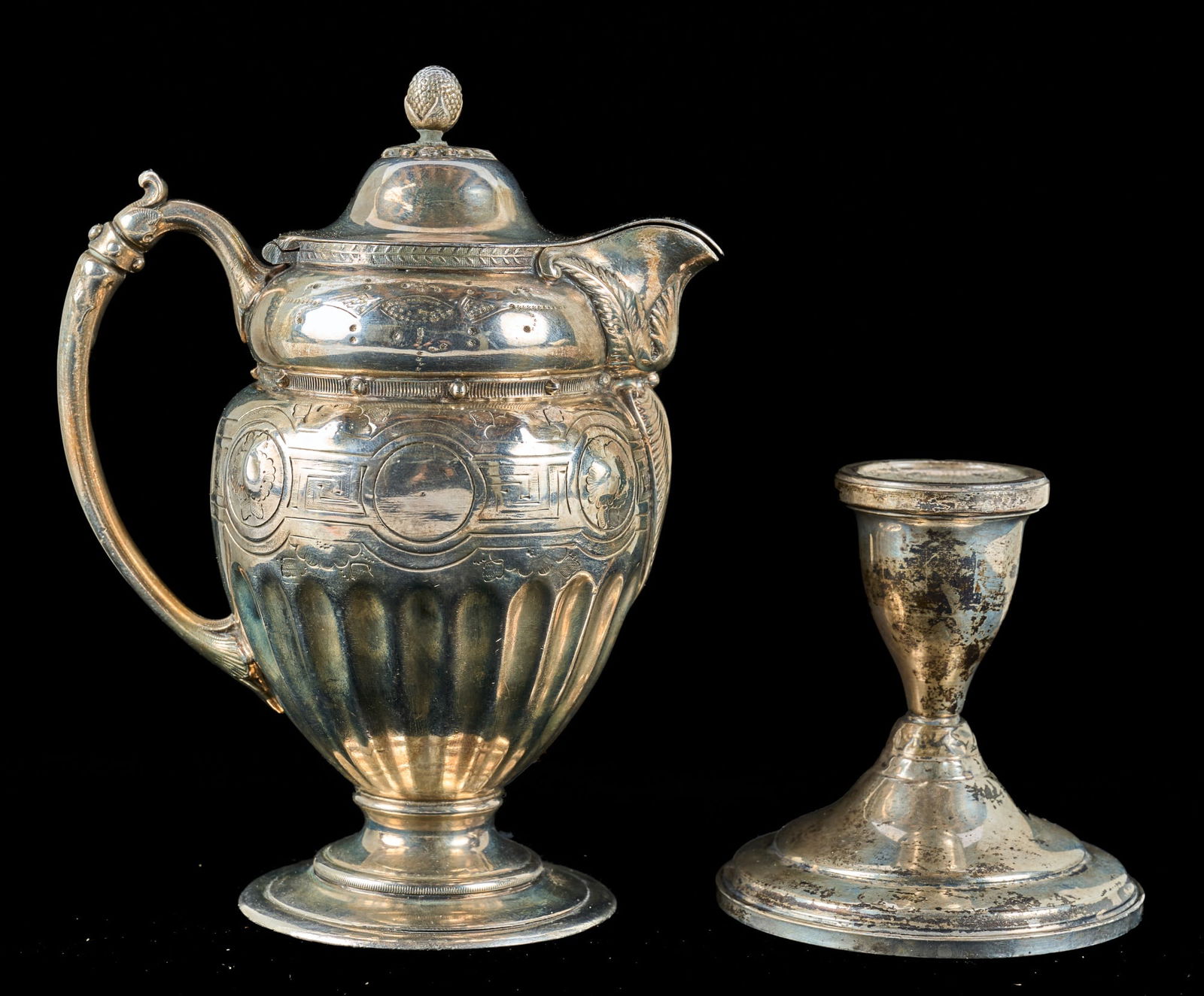 AESTHETIC MOVEMENT COIN SILVER CREAMER etc (1 of 9)