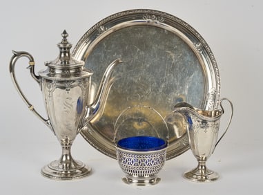 WATSON CO. STERLING SILVER (4) PIECE TEASET