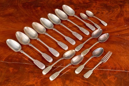 1849 GEORGE ALDWINCKLE STERLING SILVER FLATWARE