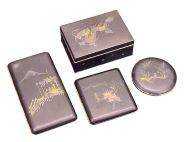 (4) JAPANESE MIXED METAL BOXES