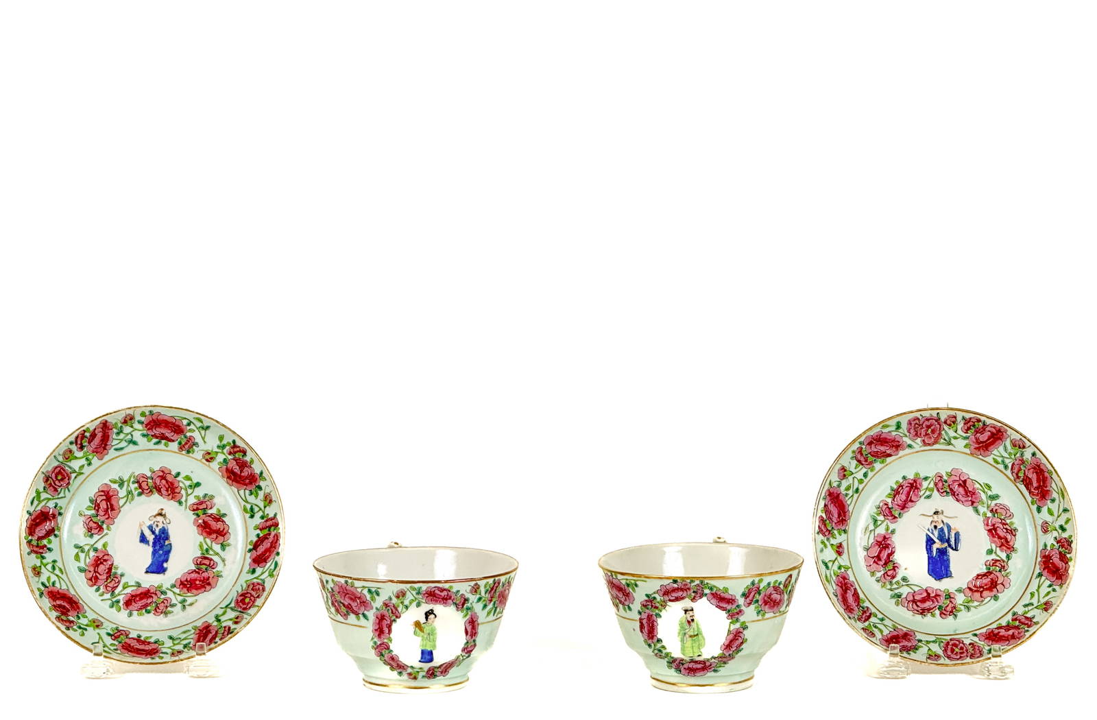 PAIR FAMILLE ROSE TEACUP & SAUCER