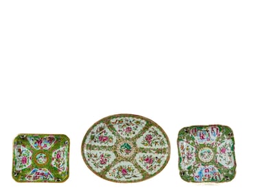 (2) ROSE MEDALLION & (1) ROSE CANTON SERVING PCS