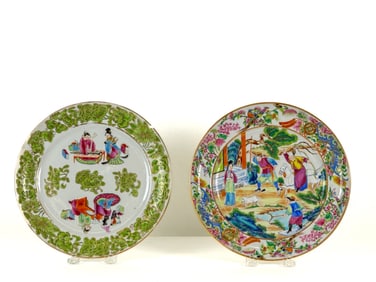 (2) FAMILLE ROSE PLATES