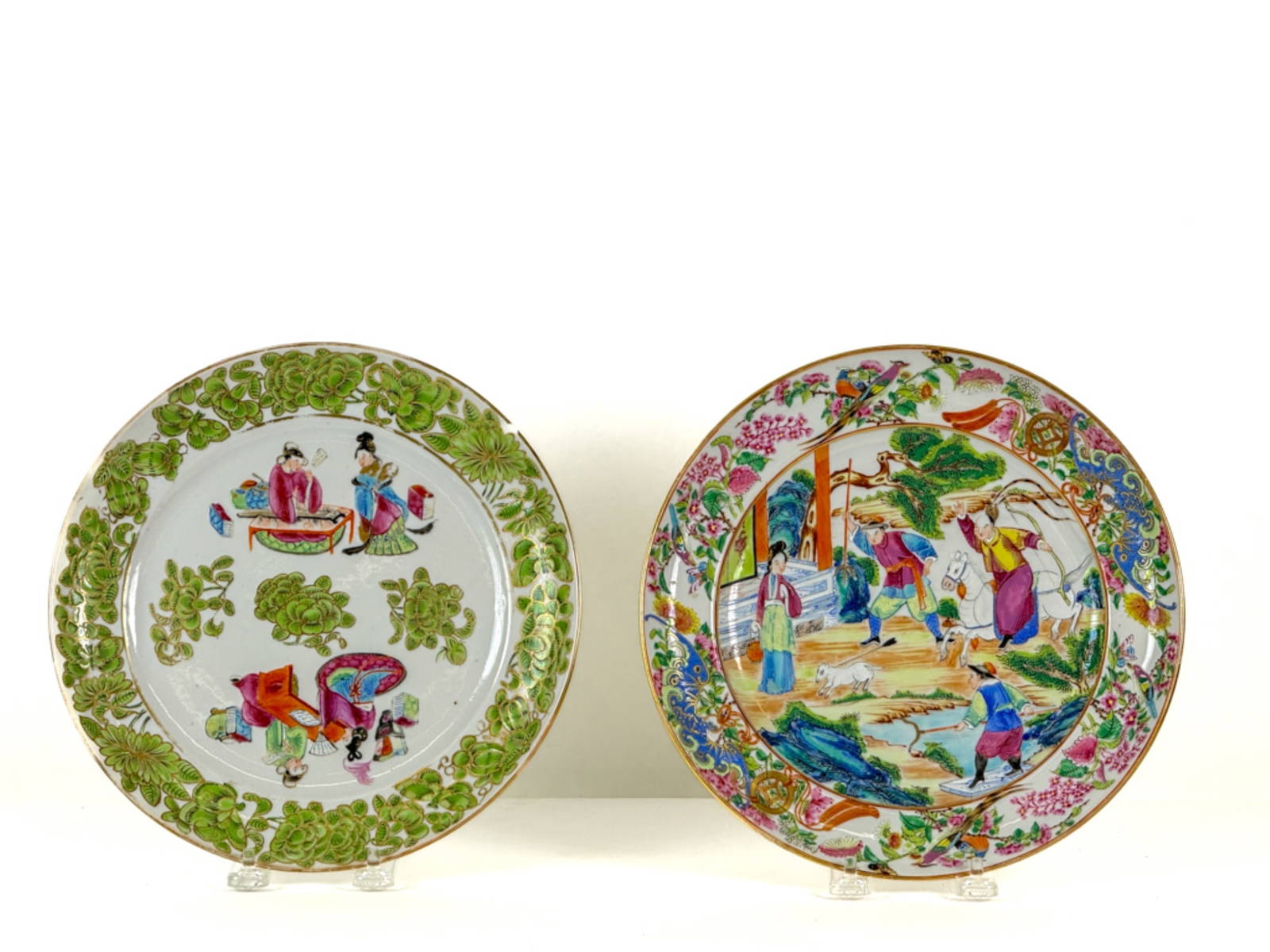 (2) FAMILLE ROSE PLATES
