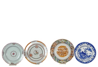 GROUP (4) CHINESE EXPORT LOW BOWLS