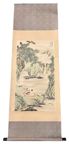 SIGNED CHINESE SCROLL w MUSICIANS