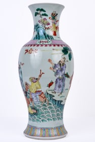 (19thc) CHINESE FAMILLE ROSE PHOENIX TAIL VASE