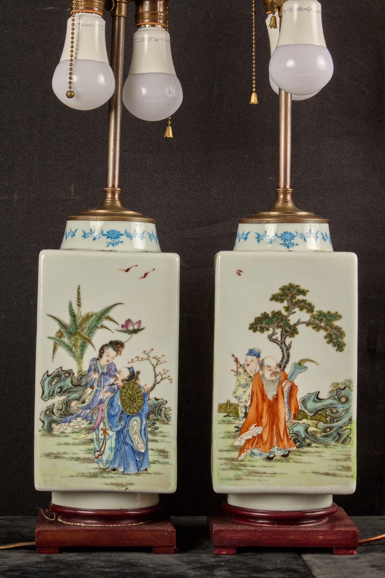 PAIR of SIGNED (19th c) HAND PAINTED CHINESE VASES (1 of 8)
