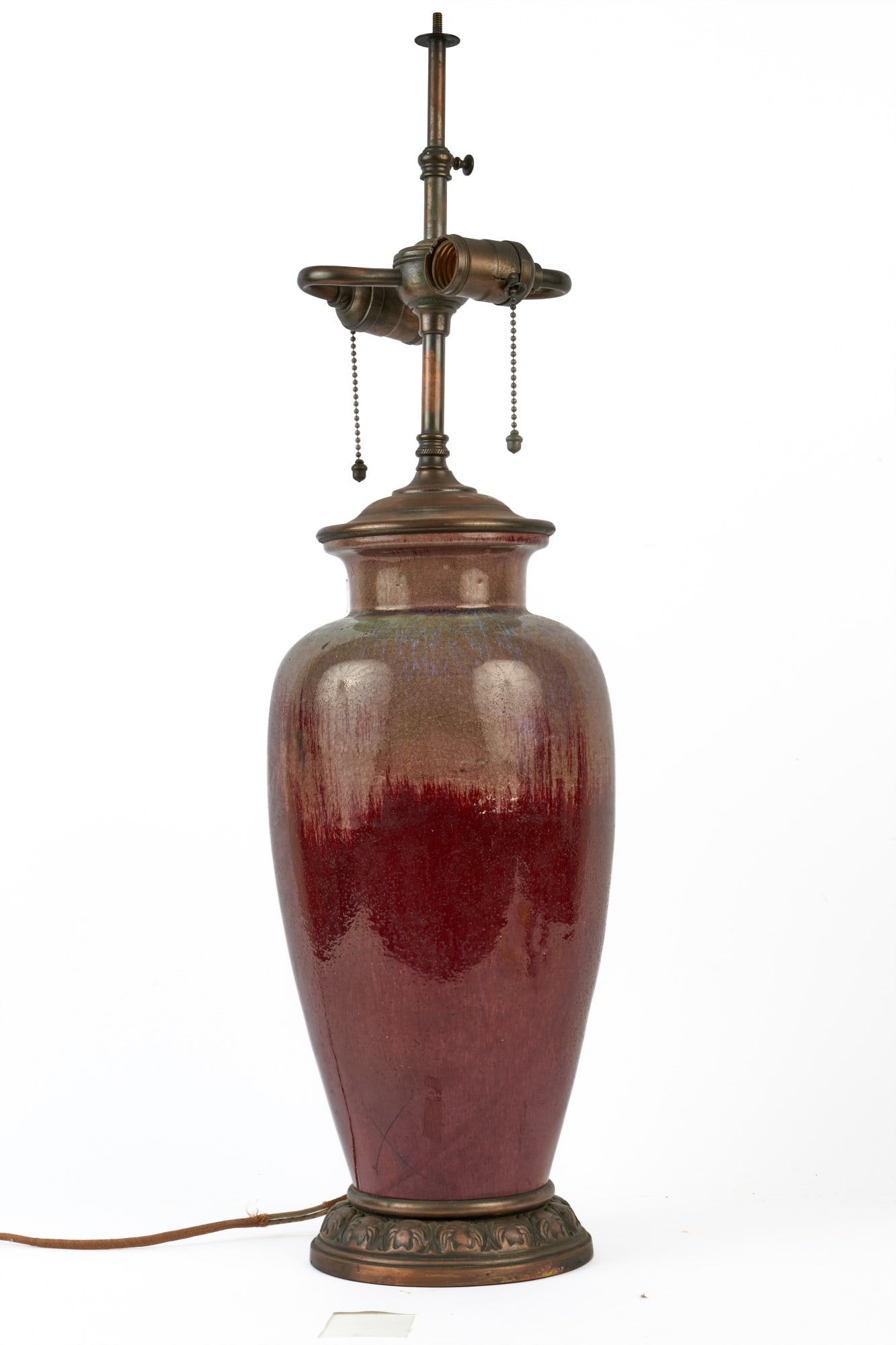 CHINESE FLAMBE GLAZED CERAMIC VASE (1 of 10)