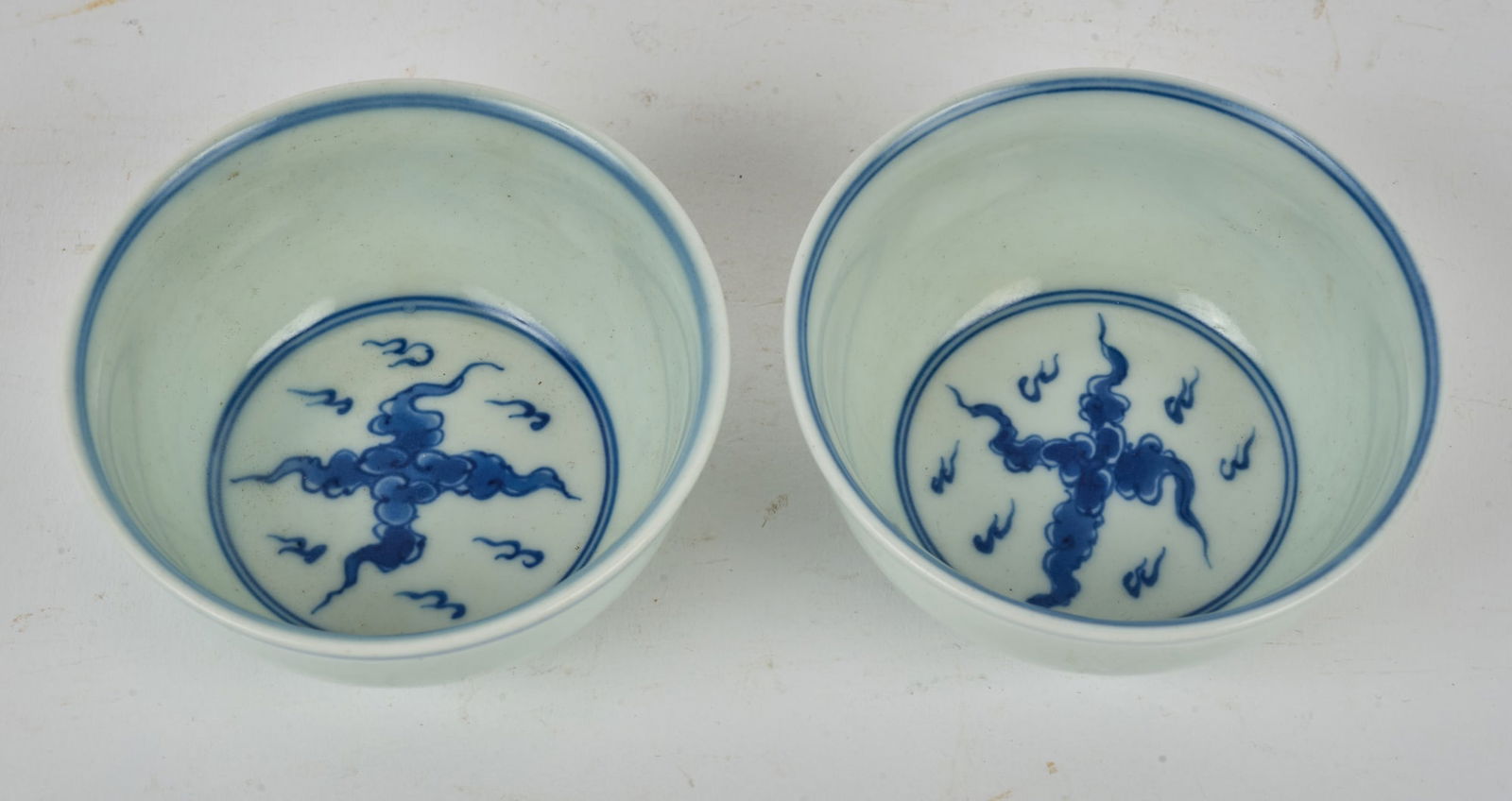 PAIR PEOPLES REPUBLIC of CHINA PORCELAIN TEA CUPS (1 of 5)