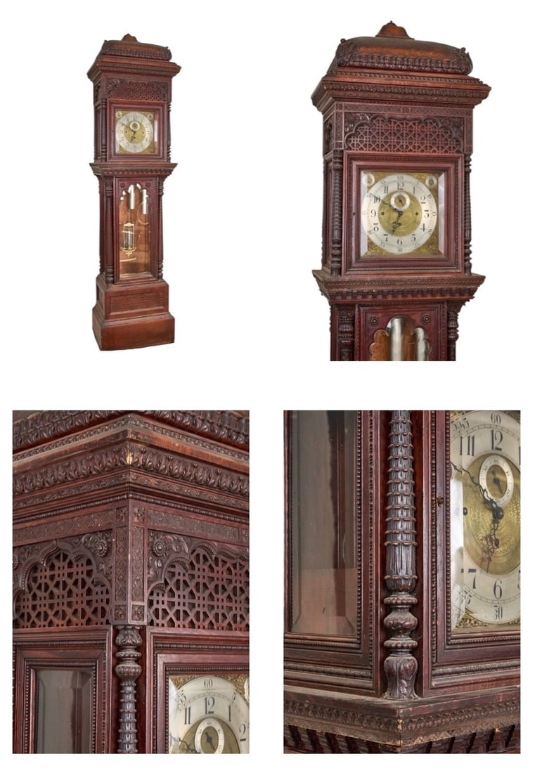 AHMEDABAD WOOD CARVING CO QUALITY TALLCASE CLOCK