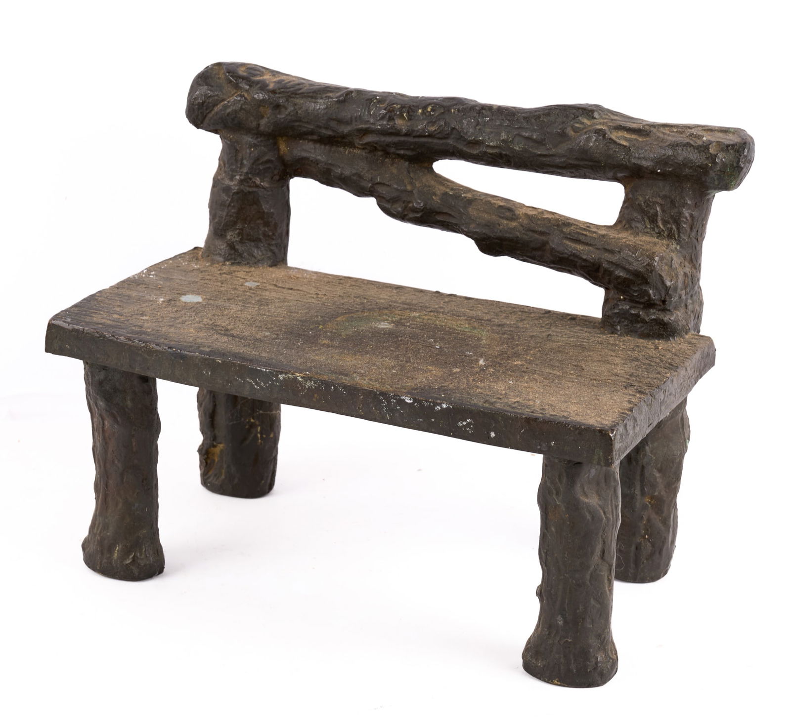 (19th c) CAST BRONZE SCULPTURE of a BENCH (1 of 9)