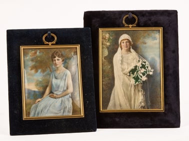 (2) PORTRAIT MINIATURES by E.J. FINLEY