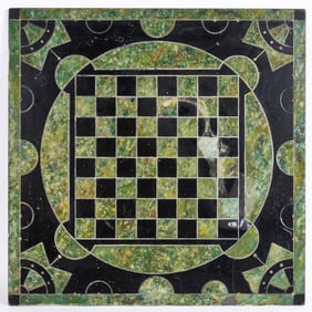 AESTHETIC MOVEMENT MARBLEIZED SLATE GAME BOARD
