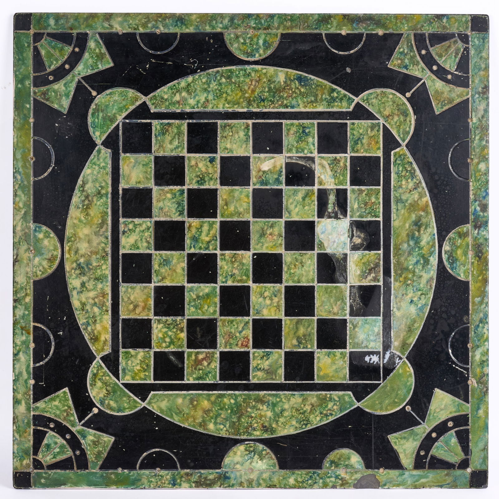 AESTHETIC MOVEMENT MARBLEIZED SLATE GAME BOARD (1 of 10)