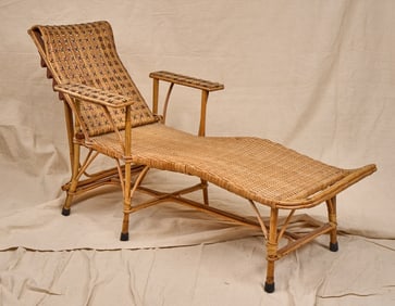 JUVENILE RATTAN and BAMBOO CHAISE LOUNGE