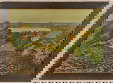 HERMANN TEUBNER "GERMAN VILLAGE" LITHOGRAPH