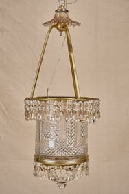 LARGE CUT CRYSTAL HALL LIGHT