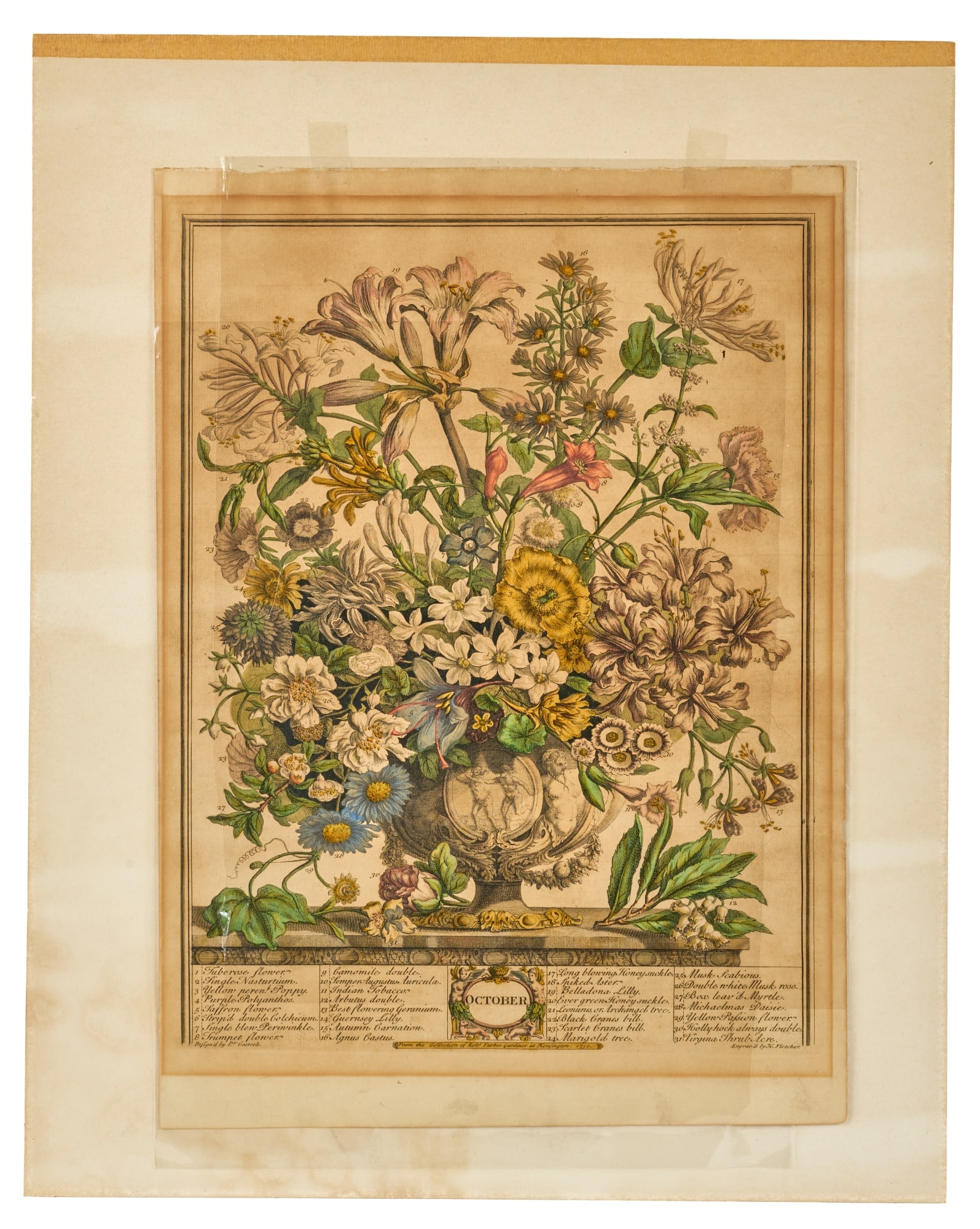 OCTOBER by HENRY FLETCHER after CASTEELS 1730-1750 (1 of 12)