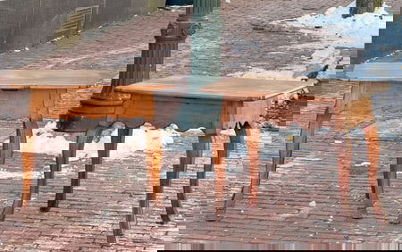 NEAR PAIR (18th c) CARVED CONTINENTAL SIDE TABLES