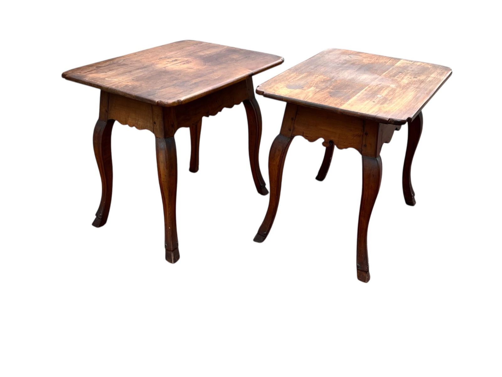 NEAR PAIR (18th c) CARVED CONTINENTAL SIDE TABLES (1 of 20)