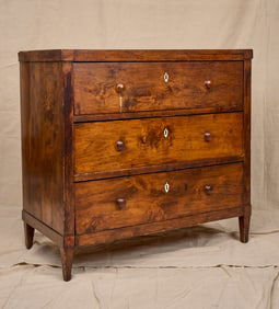 (19th c) ITALIAN WALNUT CHEST of DRAWERS
