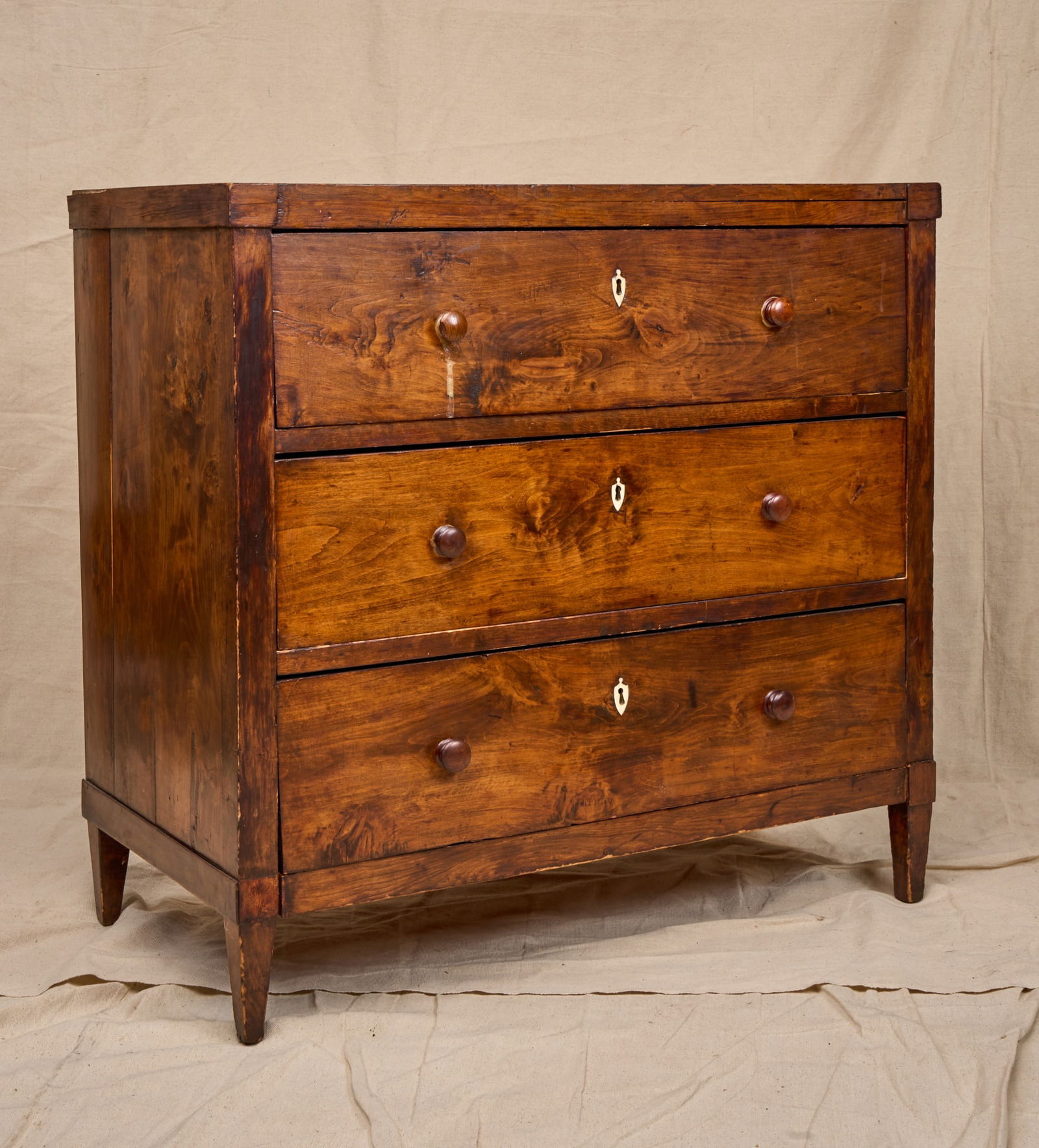 (19th c) ITALIAN WALNUT CHEST of DRAWERS (1 of 15)