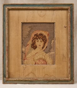(2) NEEDLEPOINTS of (19th c) FRENCH DAMES