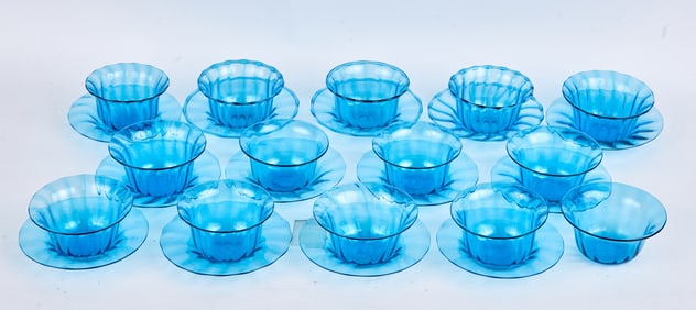 VENETIAN GLASS FRUIT BOWLS & UNDERPLATES