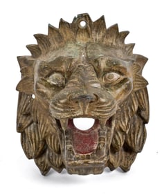 FIGURAL CAST BRONZE LIONSHEAD FOUNTAINHEAD