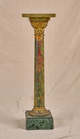 GREEN ONYX PEDESTAL with BRONZE MOUNTS