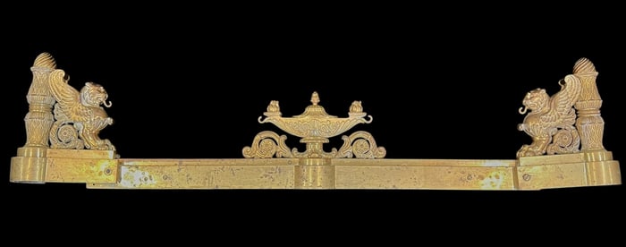 EGYPTIAN REVIVAL GILT BRONZE FIRE FENDER