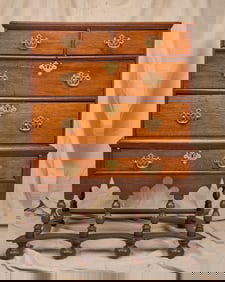 WILLIAM & MARY PERIOD OAK HIGHBOY