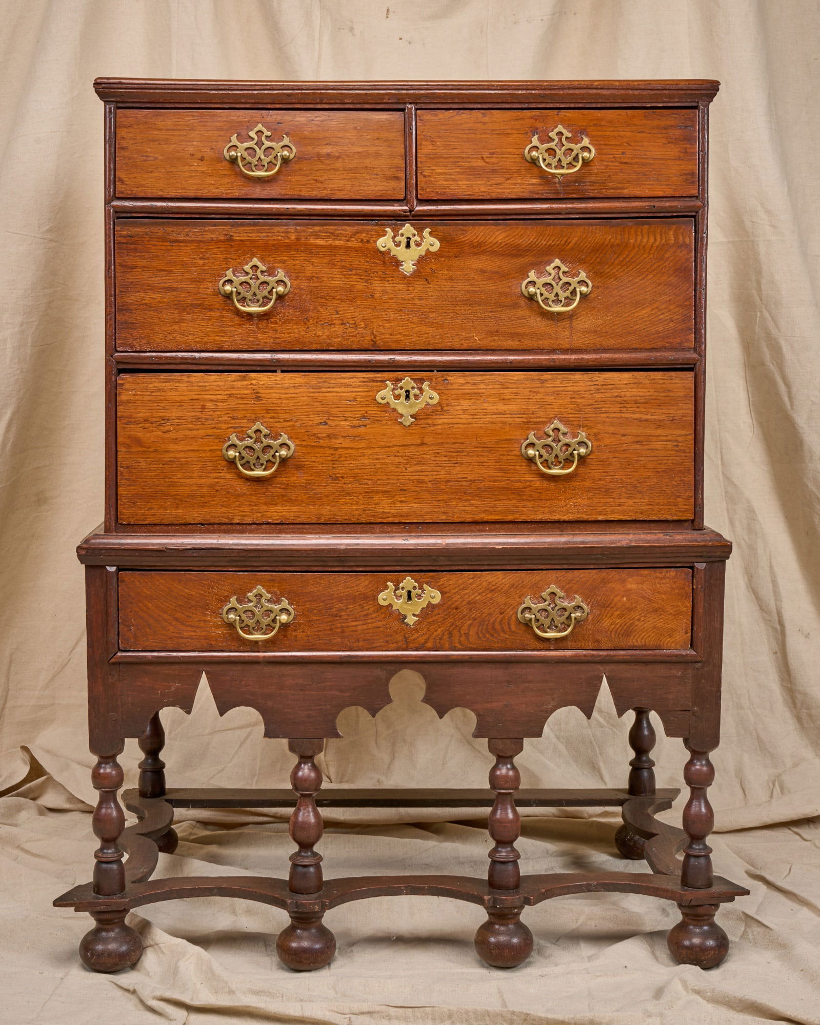 WILLIAM & MARY PERIOD OAK HIGHBOY (1 of 20)