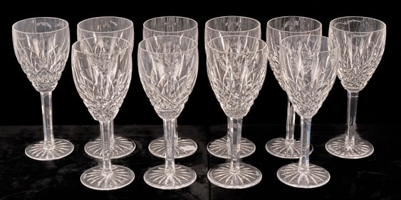 (10) WATERFORD CUT CRYSTAL ARAGLIN WINE GLASSES