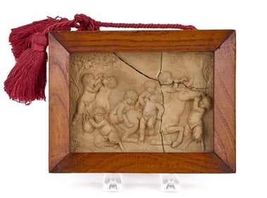 (19th c) FEAST of BACCHUS in PLASTER BAS RELIEF