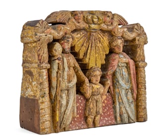 (19th c) CARVED WAGON ORNAMENT DEPICTING JESUS
