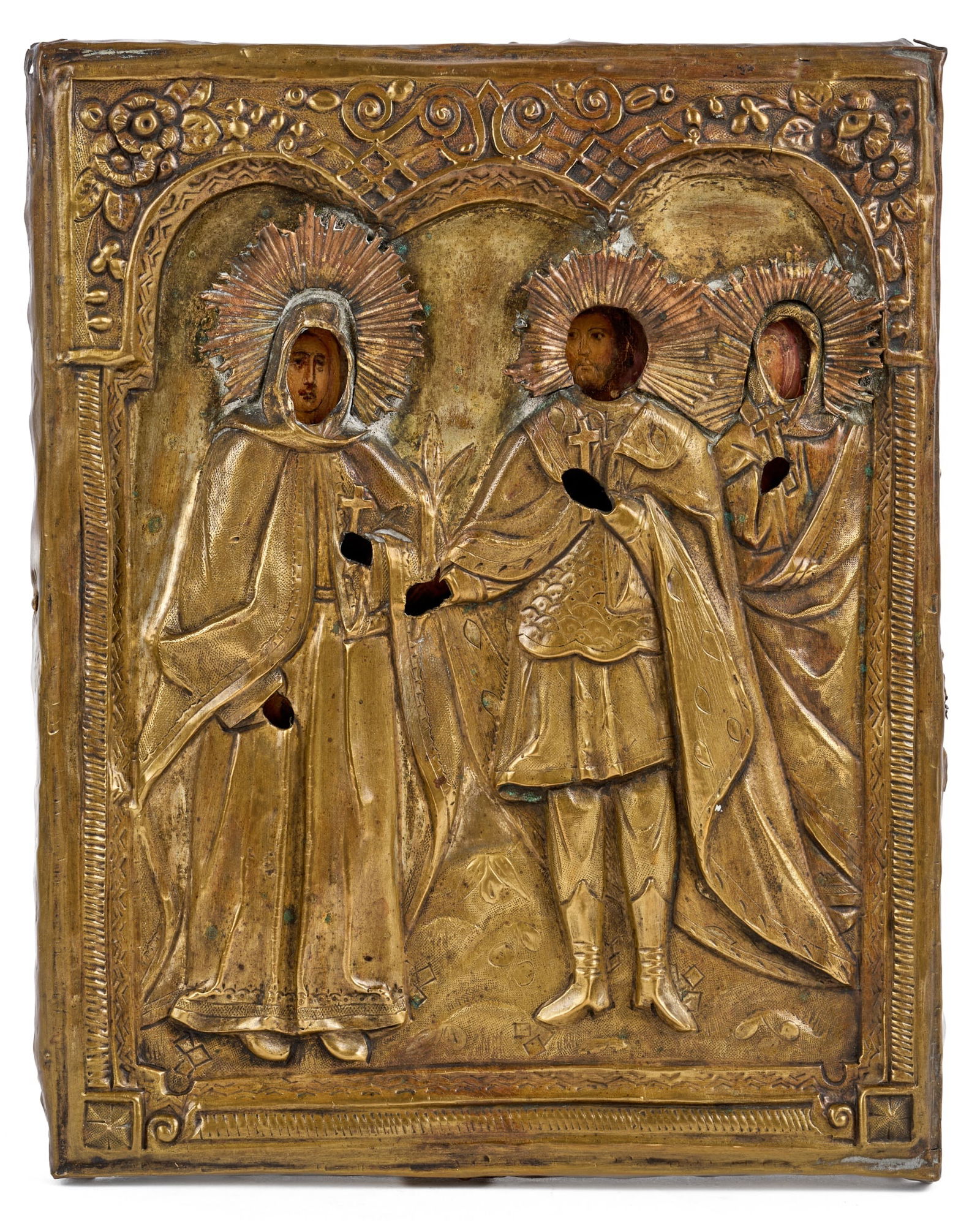 (19th c) EASTERN ORTHODOX ICON of ALEXANDER NEVSKY (1 of 7)