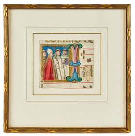 (17th c) CADEL of an ILLUMINATED PAGE