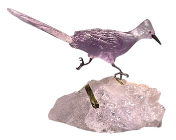 CARVED AMETHYST ROADRUNNER