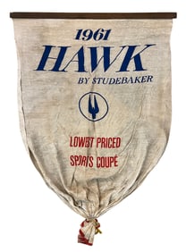 1961 HAWK by STUDEBAKER ADVERTISING PENNANT