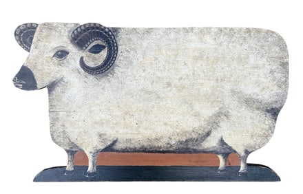 (20th c) CARVED & PAINTED MERINO RAM SIGN