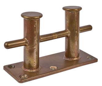 LARGE NAUTICAL BRASS DOUBLE CROSS BOLLARD