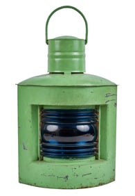 LARGE (19th c) STARBOARD SHIP LANTERN