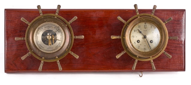 SALEM SHIP BELL CLOCK and BAROMETER