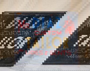 VINTAGE TRADE SIGN for MR. DIAZ CUSTOM TAILOR