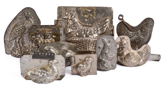 (8) BIRD-FORM CHOCOLATE MOLDS including an OWL